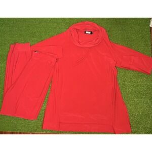 Sympli Women's Size 6 Lounge Set Red 2-Piece Tunic/Joggers Comfort‎ Pockets